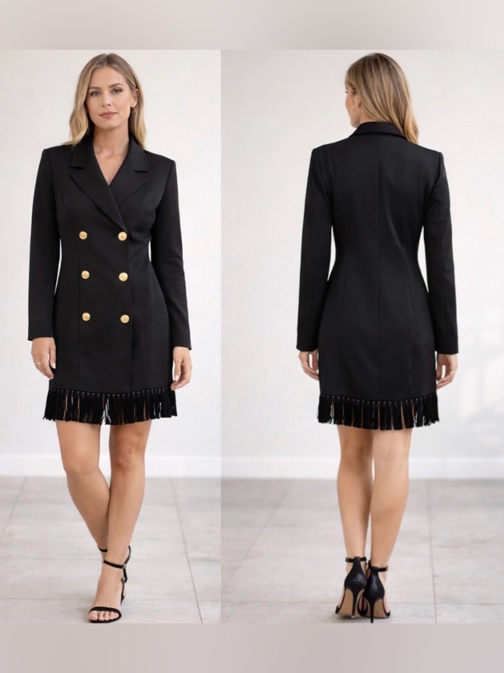 VENUS Fringe Hem Mini Blazer Dress NWT